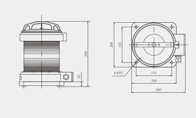 Specifications of CXH-11P Single-deck Navigation Signal Light