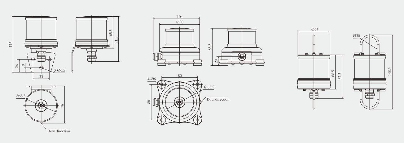 Specifications of CXH-3L LED Single-deck Navigation Signal Light