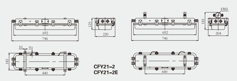 Specifications of CFY21-2 Explosion-proof Pendant Light