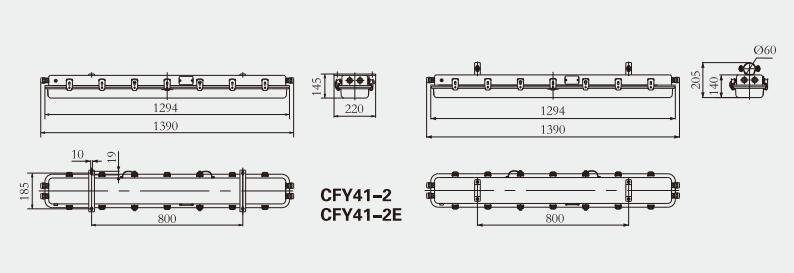 Specifications of CFY41-2 Explosion-proof Pendant Light