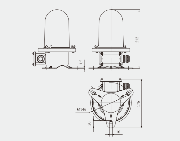 Specifications of CXH17 Marine Signal light