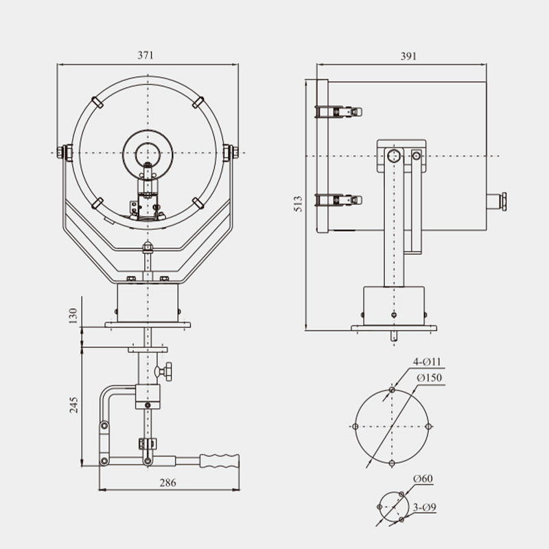 Specifications of TG26 Marine Searchlight