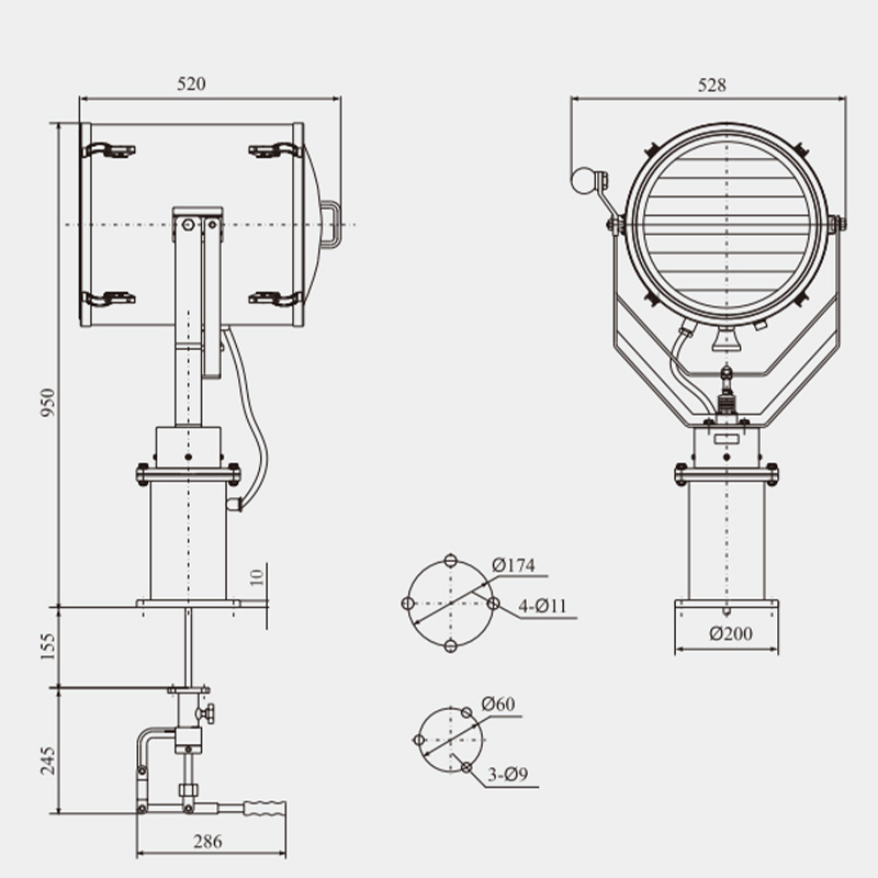 Specifications of TG3-L LED Signal Searchlight