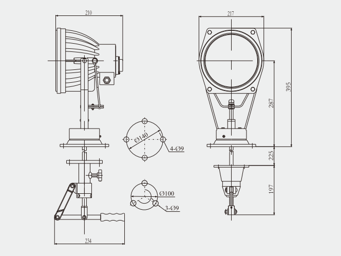 Specifications of TG9 Marine Spotlight