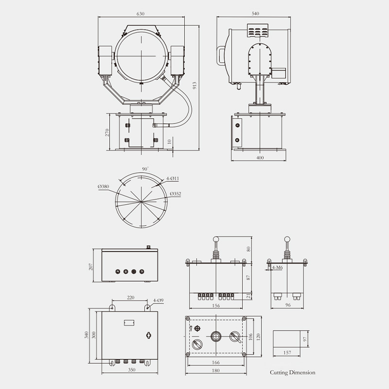 Specifications of TZ4 Marine Searchlight