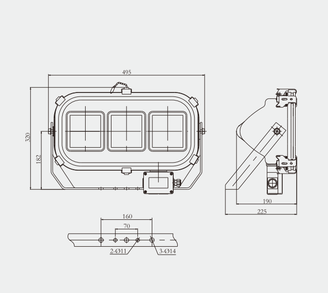 specifications of TG20-L LED Marine Spotlight